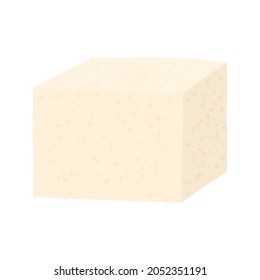 Tofu cheese. Soy cheese illustration isolated on white background.
