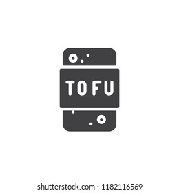 Tofu cheese vector icon. filled flat sign for mobile concept and web design. Healthy food simple solid icon. Symbol, logo illustration. Pixel perfect vector graphics