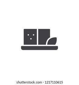 Icono de Vector de queso tofu. cartel plano lleno para concepto móvil y Diseño web. Icono sólido de cuajada de frijoles. Símbolo, ilustración del logotipo. Gráficos de Vector perfecto de píxeles