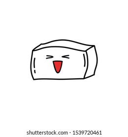 tofu doodle icon, vector illustration