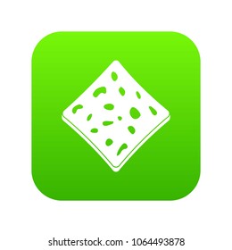 Tofu fresh block icon digital green for any design isolated on white vector illustration