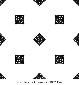 Tofu fresh block pattern repeat seamless in black color for any design. Vector geometric illustration