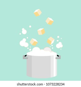 Tofu and hot pot vector. free space for text. wallpaper. background.