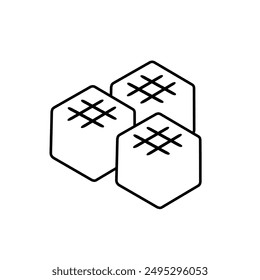Icono de tofu aislado sobre fondo blanco.