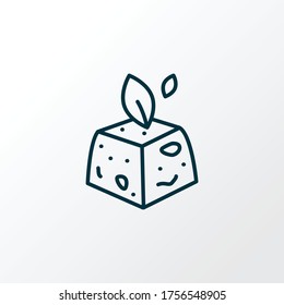 Tofu icon line symbol. Premium quality isolated cheese element in trendy style.