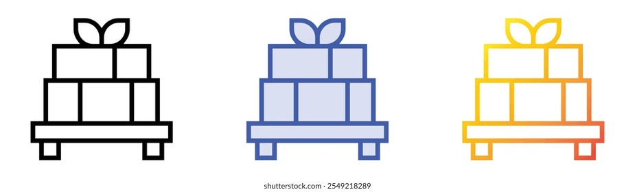 tofu icon. Linear, Blue Fill and Gradient Style Design Isolated On White Background