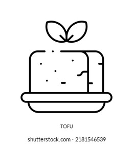 Tofu Icon. Linear Style Sign Isolated On White Background. Vector Illustration