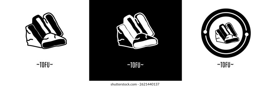 Conjunto de iconos de tofu. Colección de iconos negros. Vector de acciones.