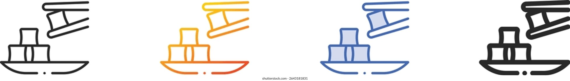 tofu icon.Thin Linear, Gradient, Blue Stroke and bold Style Design Isolated On White Background