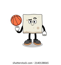 tofu illustration as a basketball player , character design