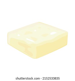 Tofu isolated on white background. Vector of shabu-sukiyaki  ingredients.