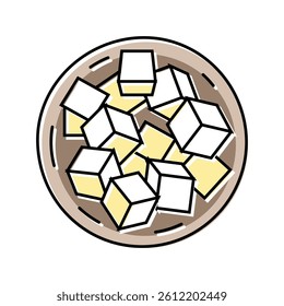 tofu japanese food color icon vector. tofu japanese food sign. isolated symbol illustration