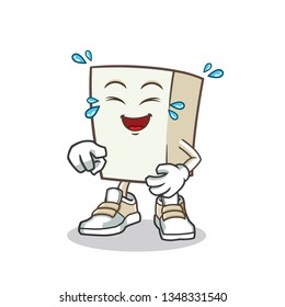 tofu laughing loudly mascot vector cartoon illustration