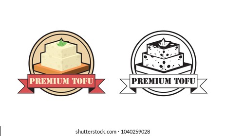 Tofu logo vector. free space for text. premium tofu logo.