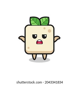 personaje de la mascota tofu que dice que no sé, diseño de estilo lindo para camiseta, pegatina, elemento logo