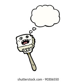 tofu on fork cartoon