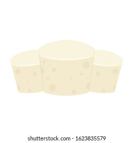 Tofu on white background. Tofu vector. wallpaper. free space for text.