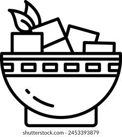 Tofu outline icon vector illustration