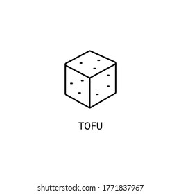 Tofu simple thin line icon vector illustration