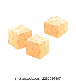 Tofu soy cheese cubes isometric icon 3d vector illustration