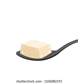 tofu and spoon vector. free space for text. wallpaper. background.