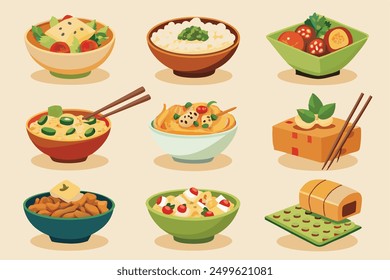 Tofu Stir Fry Color Art Illustration Fresh Lively Captivating Vibrant Imagery