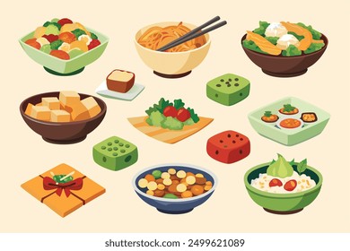 Tofu Stir Fry Color Art Illustration Eye-Catching Unique Detailed Renderings