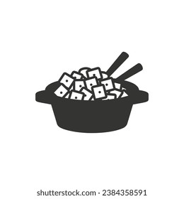 Tofu Stir-Fry Icon on White Background - Simple Vector Illustration