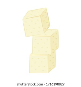 Vector de tofu. espacio libre para texto. Tofu 
  sobre fondo blanco.fondo. 