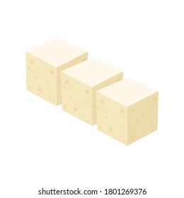Tofu vector. free space for text. wallpaper. Tofu on white background.