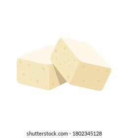 Tofu vector. free space for text. wallpaper. Tofu on white background.