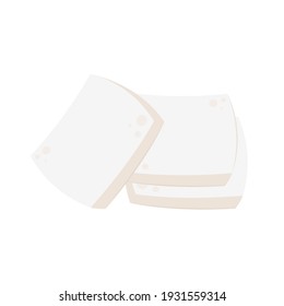 Tofu vector. free space for text. wallpaper. Tofu on white background.