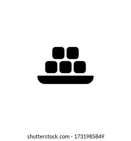 Icono de vector tofu en el diseño plano sólido negro icono aislado en fondo blanco