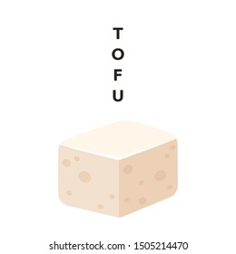 Tofu vector. Tofu on white background. wallpaper. free space for text.