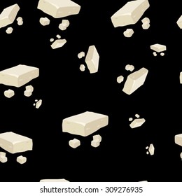 Tofu vegan protein icon seamless pattern vector illustration