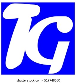 T,O,G letter logo in the blue square. Vector design template elements for your application or company identity.