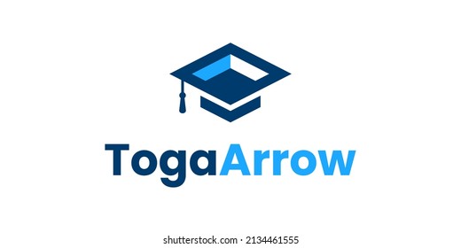 Toga Arrow Success Study Academy Education School University Cap Hat Graduation Vector Logo Design