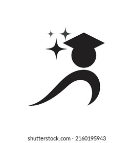 ilustración vectorial del logotipo de educación de tope toga
