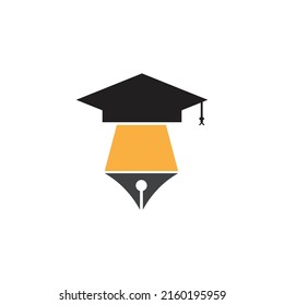 toga cap education logo template vector illustration