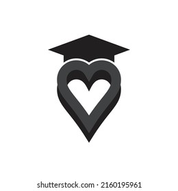 ilustración vectorial del logotipo de educación de tope toga