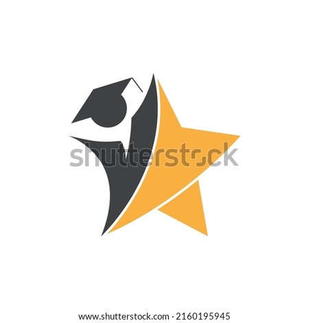 toga cap education logo template vector illustration