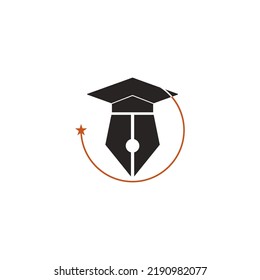 toga cap icon, vector illustration logo template.