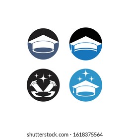 toga cap logo template vector ilustration