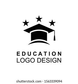 toga graduation hat logo design vector illustration