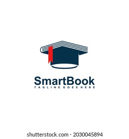 toga hat and book educational logo vector illustration
