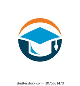 Toga Hat In Circle Shape, Education Logo Template Ready For Use