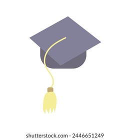 Toga hat flat illustration. school supplies illustration. collection of illustrations for school