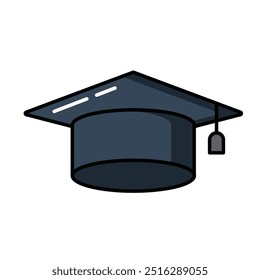 Chapéu de Toga ou ícone de aprendizagem de chapéu de Graduação, ícone de símbolo de Contorno. Traçado vetorial editável.