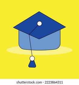 a toga hat isolated yellow background