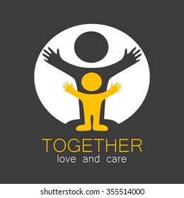 Together - connect logo. Vector Logo Template